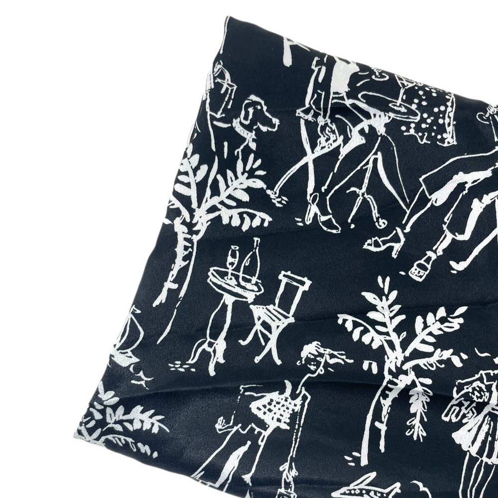 Vintage Hamil Group Fabric 84872 Black White Mod Line Art Illustration 70s Retro